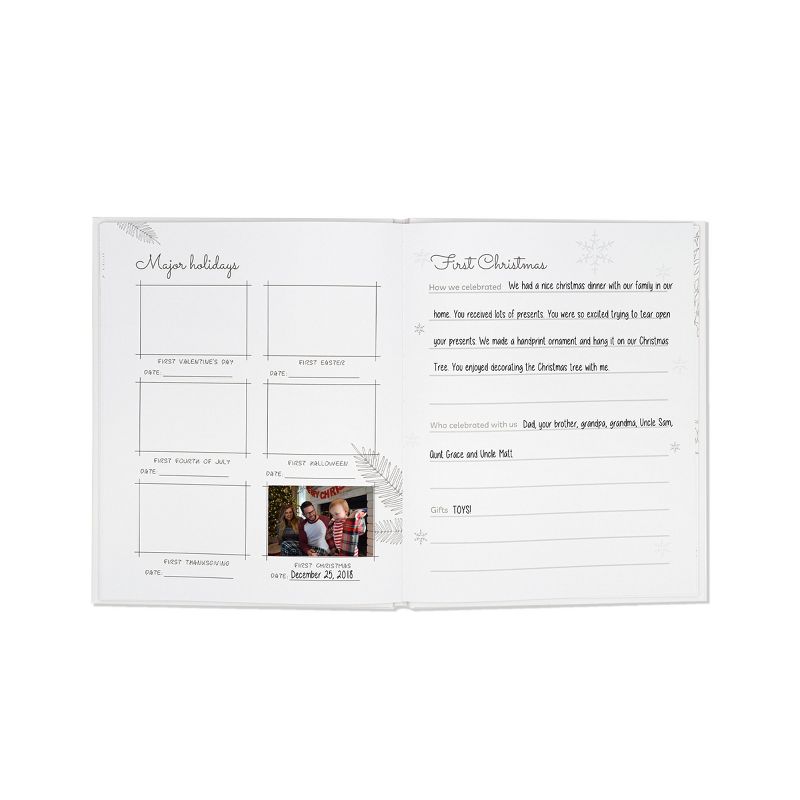 KeaBabies Baby First 5 Years Memory Book Journal, White