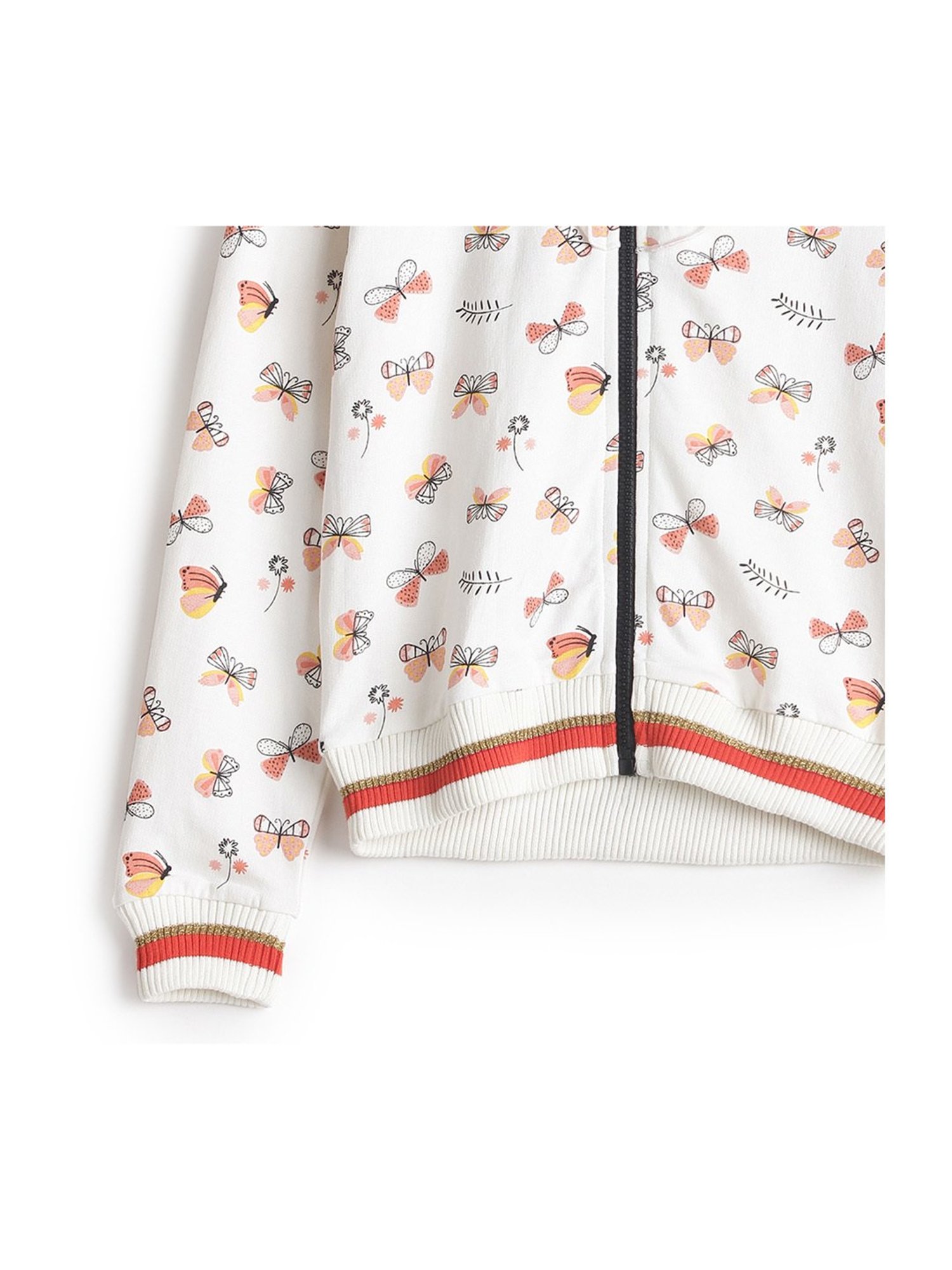 Under Fourteen Only Kids Off-White Printed Full Sleeves Sweatshirt