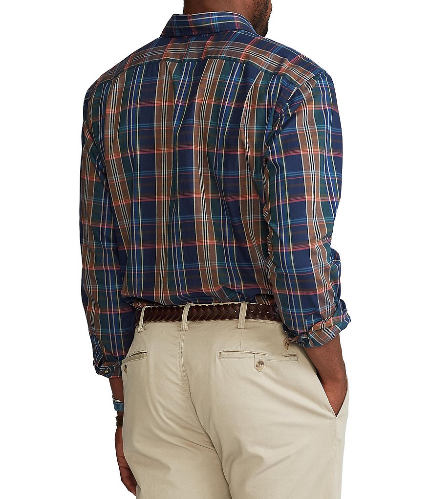 Visconti Big & Tall Check Skulls Print Long-Sleeve Woven Shirt