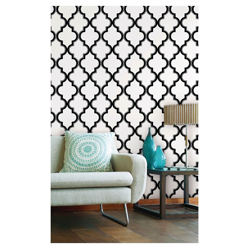 Devine Color Cable Stitch Peel & Stick Wallpaper Black/White