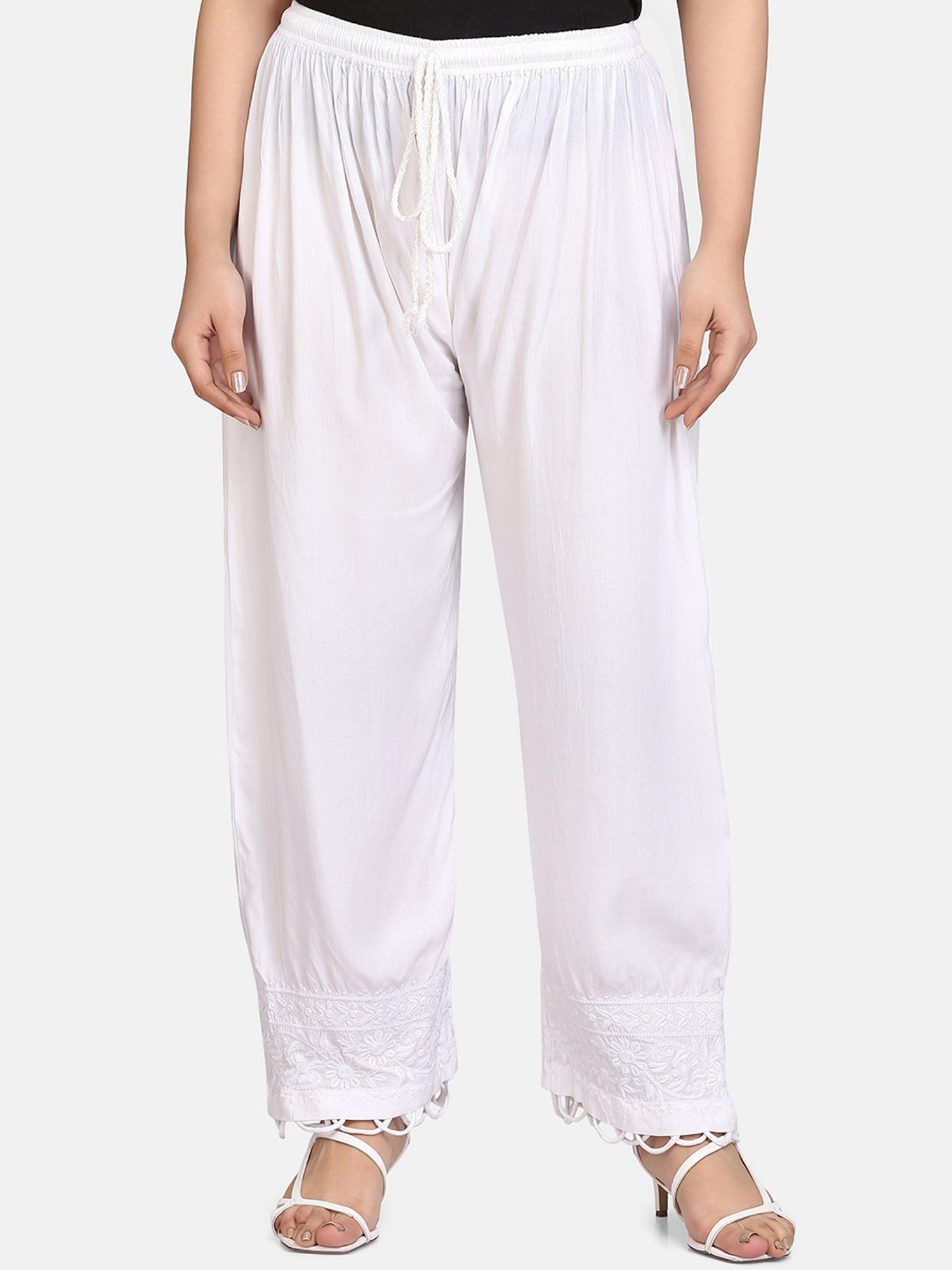 SHADES White Chikankari Pants