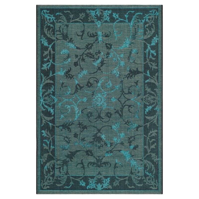 Radnor Area Rug - Black / Turquoise (4' X 6') - Safavieh