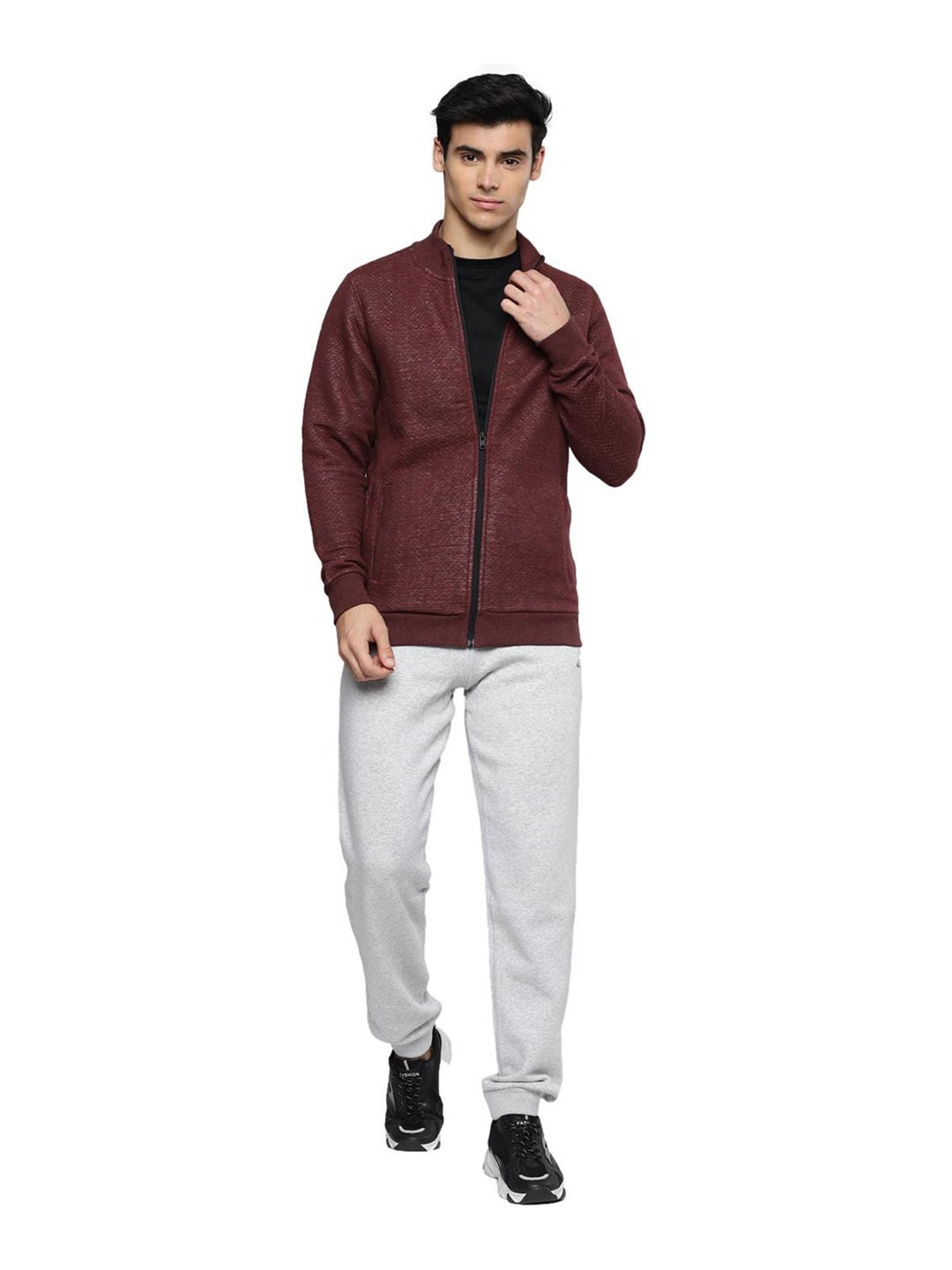 ALCIS Maroon Mock Collar Sweatshirt