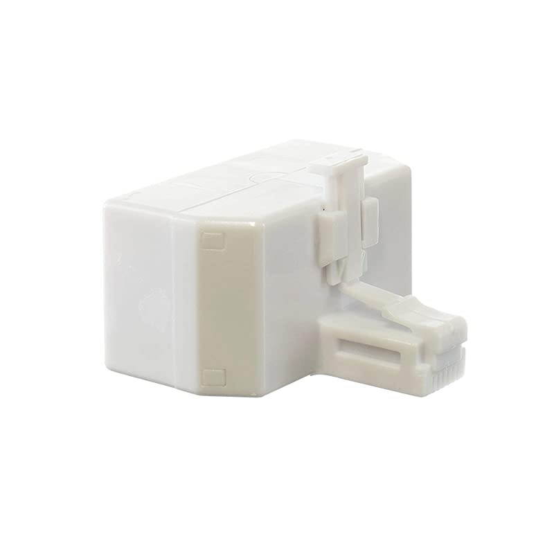 Telephone Splitter 2 Line Adapter 3Way Splitter Line 1 Line 2 and Twin Line Dual Line Separator 4 Conductor Connector 2 Phone Lines White 3 Pack