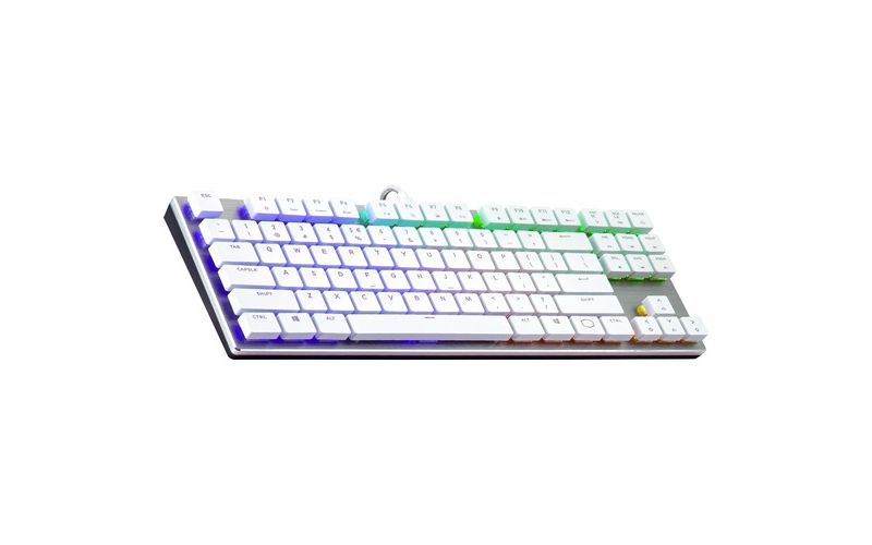 Cooler Master SK630 Keyboard - Cable Connectivity - USB 2.0 Type A Interface - PC - Mechanical Keyswitch - Silver/White