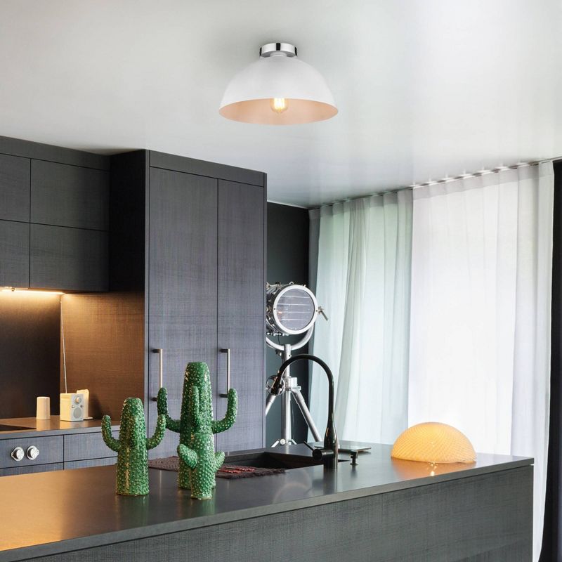 Brady Semi-Flush Mount Ceiling Light Matte White - Globe Electric