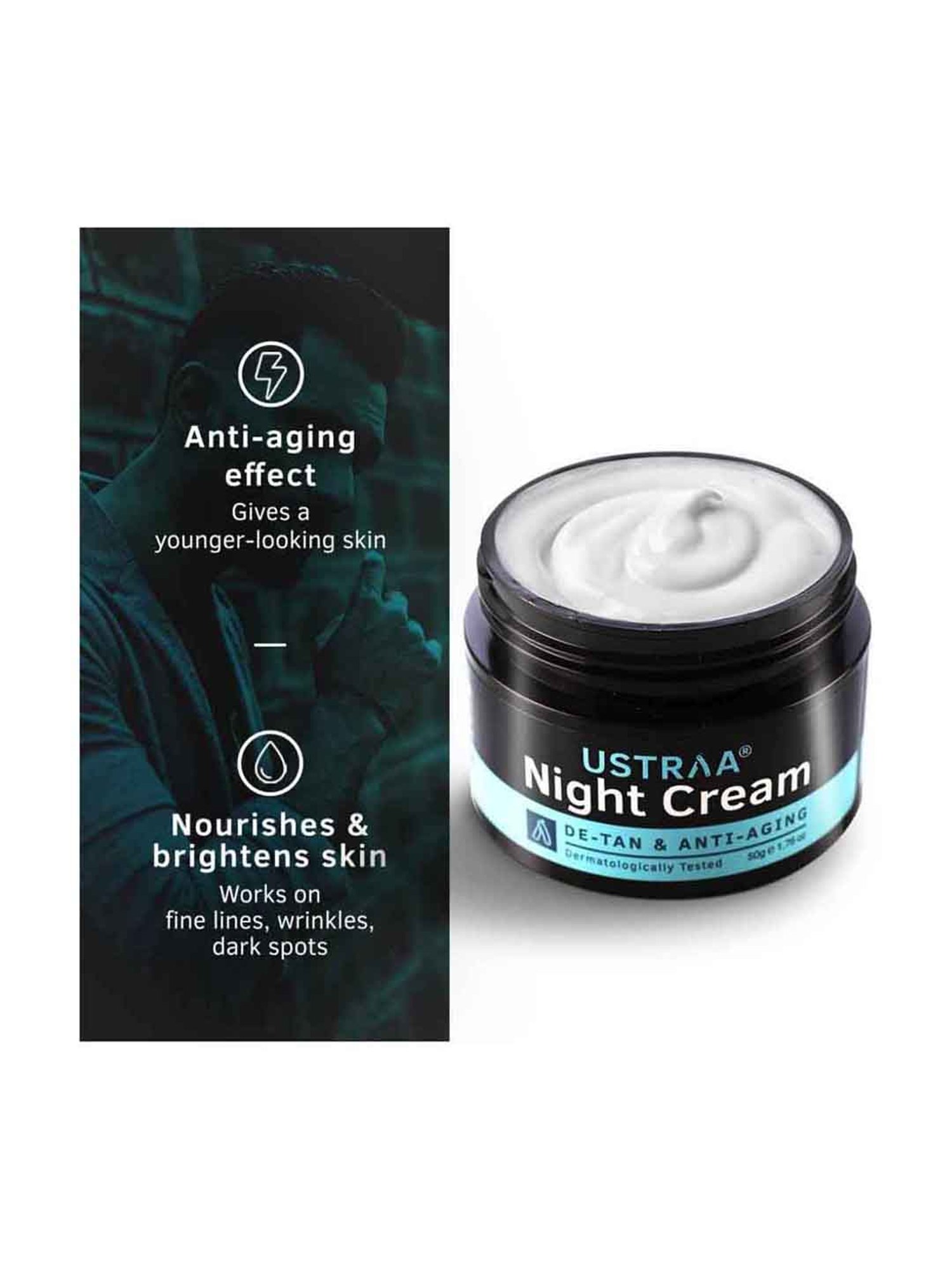 Ustraa Night Cream - De-tan and Anti-aging - 50 gm & Daily Use Hair Cream - 100 gm