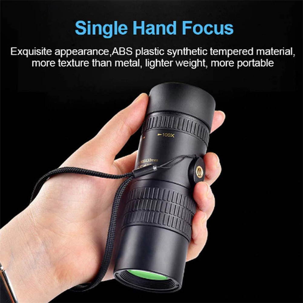 4K 300X40mm Super Telephoto Zoom Monocular Telescope Waterproof for Bird Watching, Hunting, Camping, Travel, Hiking (with Tripod and Clip)