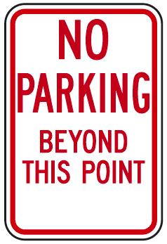 No Parking Beyond This Point Sign