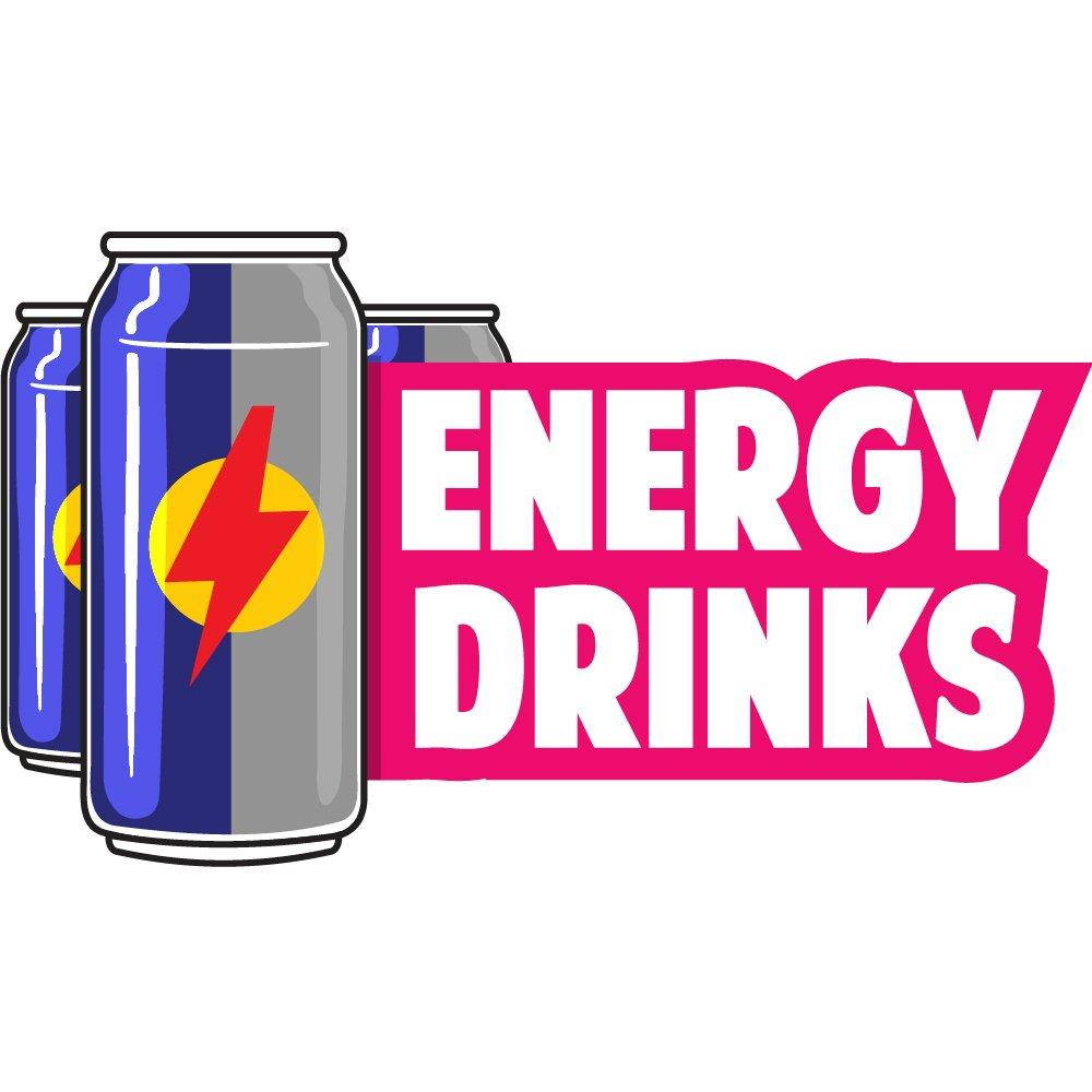 Energy Drinks 24" Concession Decal Sign cart Trailer Stand Sticker Equipment
