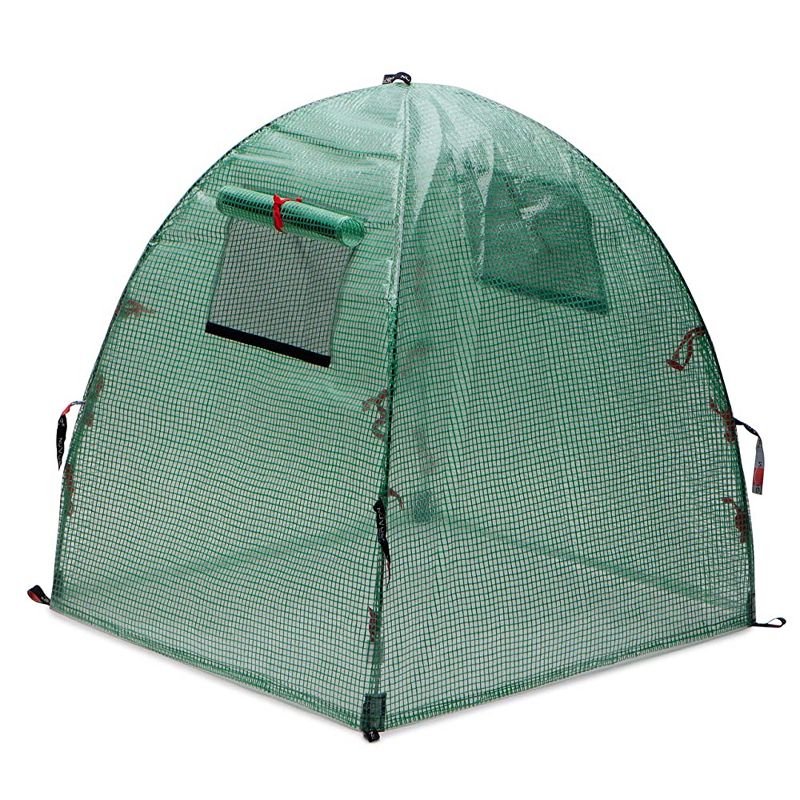 NuVue 24044 Pop Open Vueshield Backyard Flower Herb Vegetable Garden Greenhouse Tent with 4 Stakes and Roll Up Screen Windows (2 Pack)