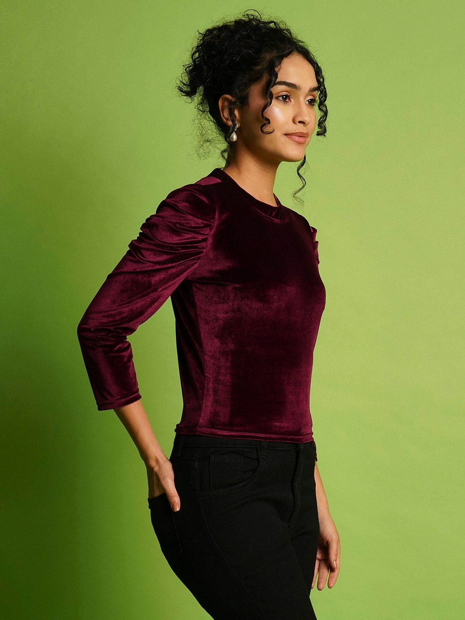 Globus Burgundy Regular Fit Top