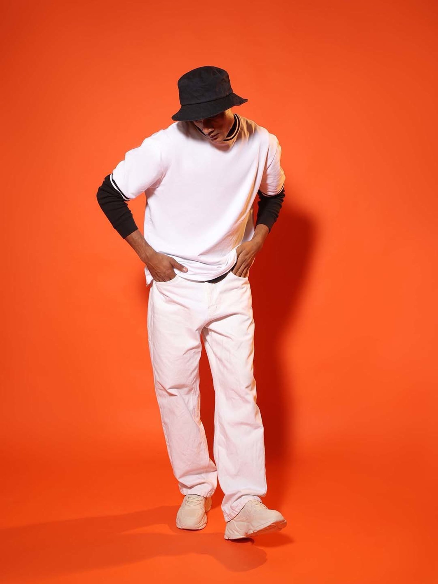 SUBTRACT White Regular Fit Cotton Oversized Crew T-Shirt