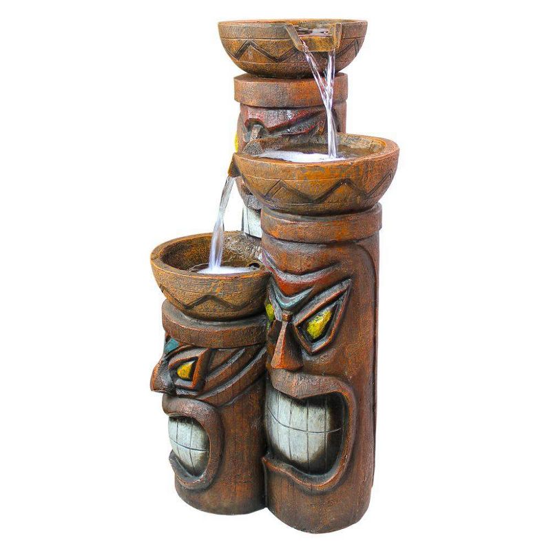 Cascading Aloha Tiki Three-Bowl Garden Fountain - Acorn Hollow