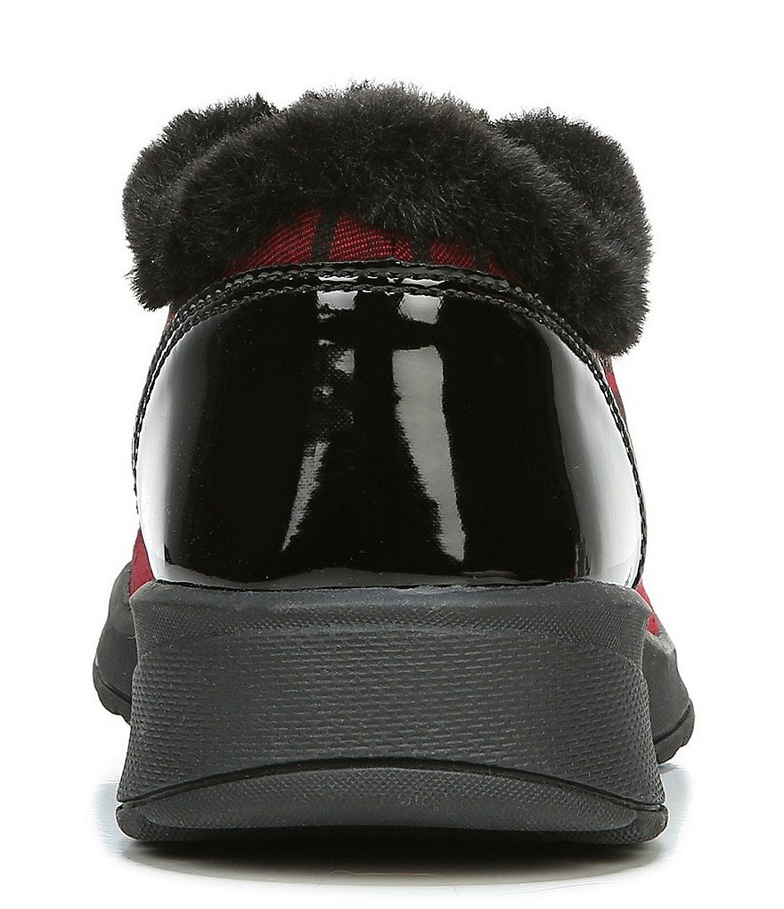 Bzees Premium Golden Plaid Faux Fur Lined Wedge Booties