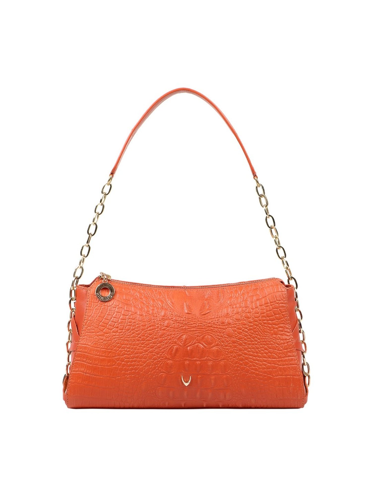 Hidesign Charleston Orange Leather Shoulder Handbag