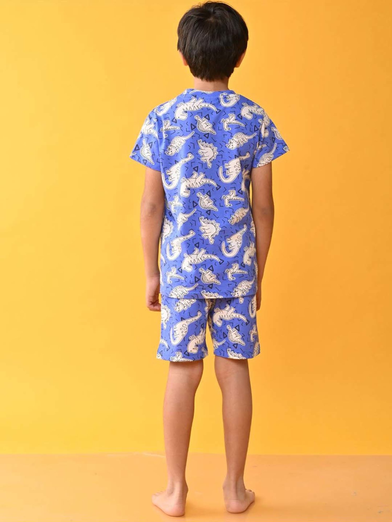 Anthrilo Kids Blue Cotton Printed T-Shirt & Short