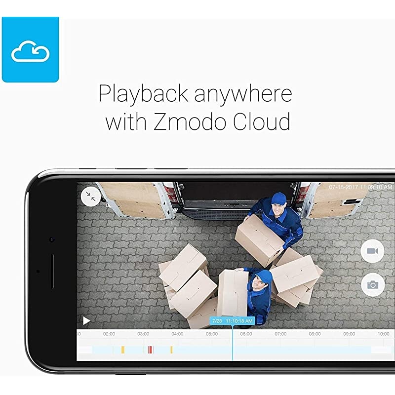 Outdoor Security Camera (4 Pack), 1080p Full HD Wireless Cameras for Home Security with Night Vision, Cloud Service Available, White (ZM-W0002-4)