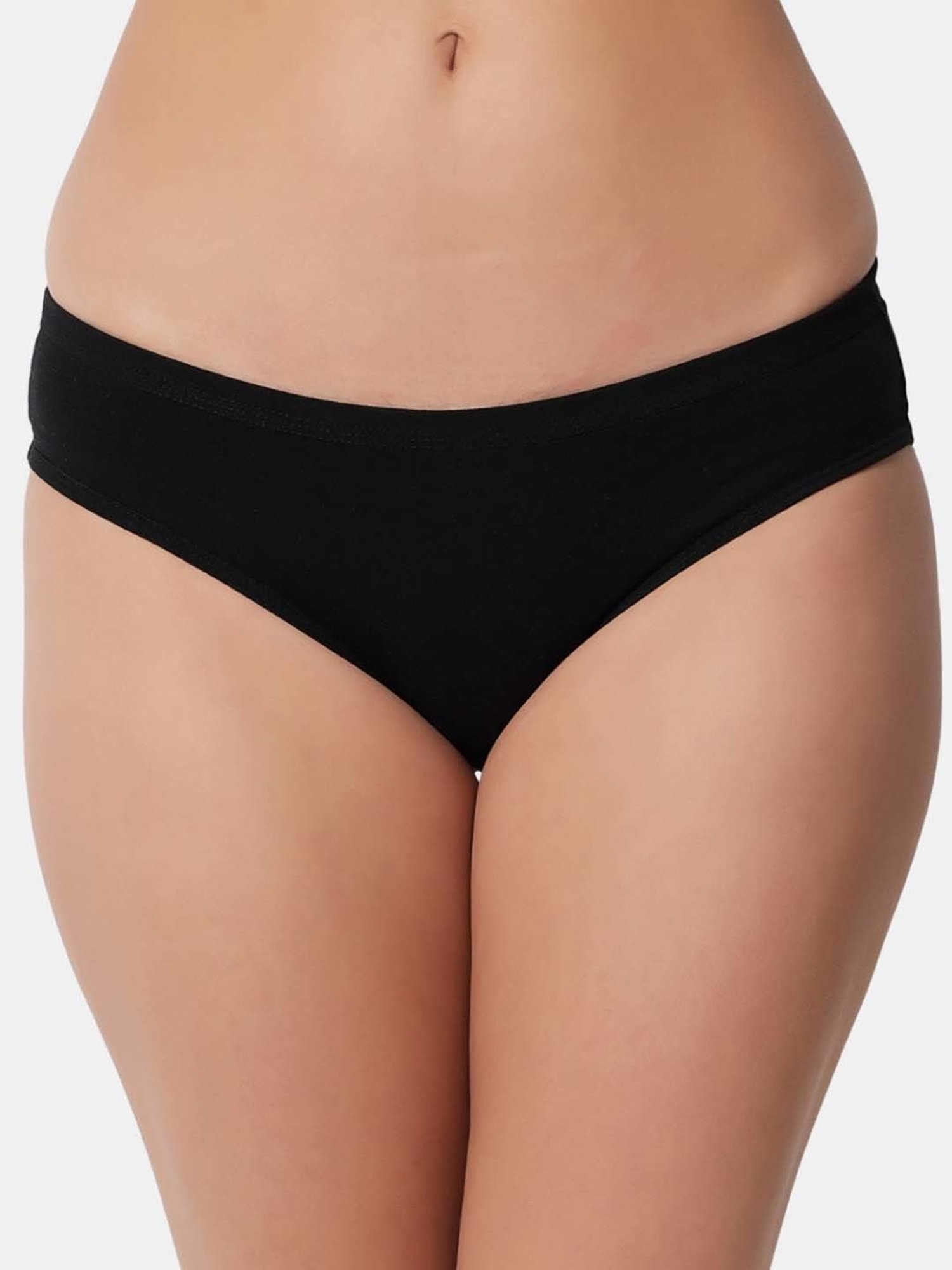 Bleeding Heart Black & Pink Plain Panties - Pack Of 3