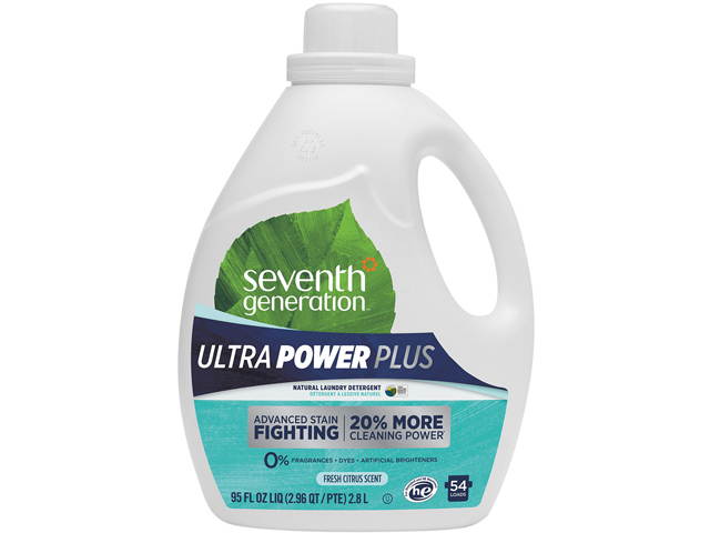Seventh Generation SEV 22927 Natural Liquid Laundry Detergent, Ultra Power Plus, Fresh Scent, 54 Loads, 95 oz.