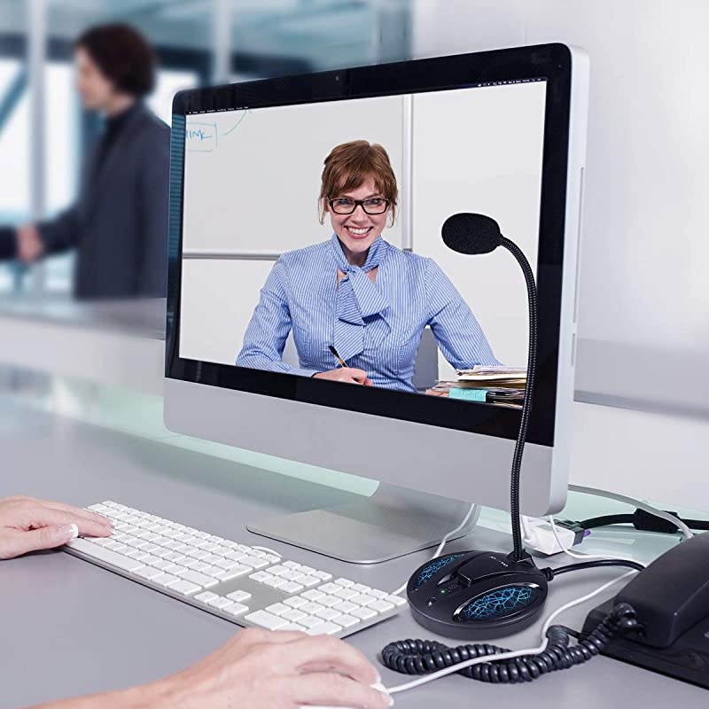 PC Microphone Computer Recording Condenser Cardioid Mic with Mute Button amp LED Indicator for Laptop Mac PS4 Voice Recording Podcasting Skype YouTube Games Streaming JV603Black