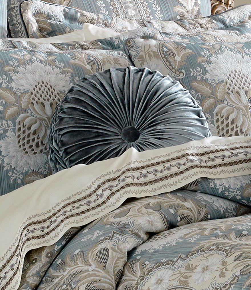 J. Queen New York Crystal Palace Tufted Velvet Round Pillow