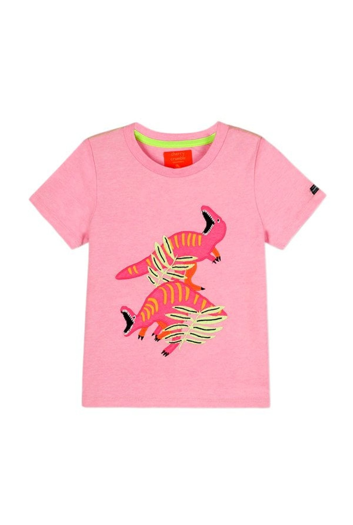 Cherry Crumble By Nitt Hyman Boys Pink Applique T-Shirt