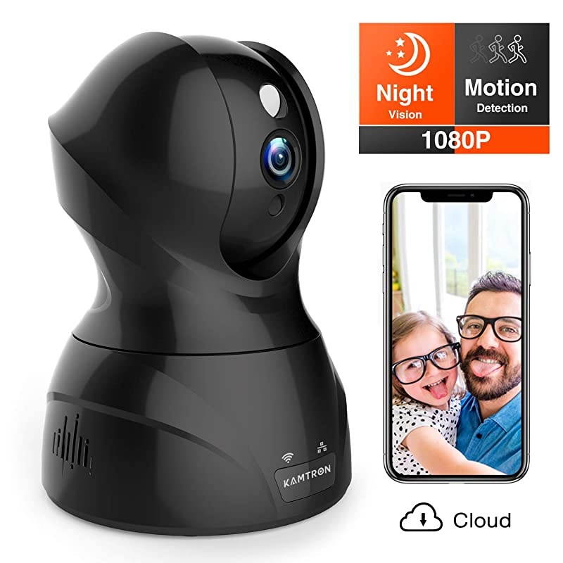 Security Camera 1080P WiFi Dog Pet Camera -  Wireless Indoor Pan/Tilt/Zoom Home Camera Baby Monitor IP Camera with Motion Detection Two-Way Audio, Night Vision - Cloud Storage