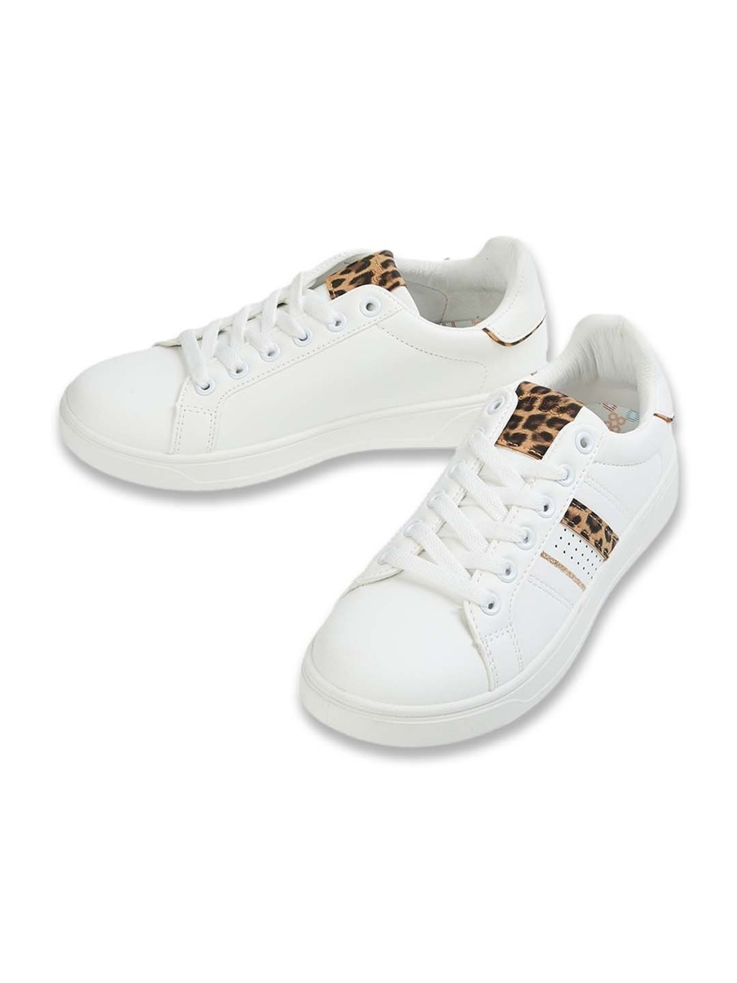 Ginger by Lifestyle Women's Pearl White & Tan Sneakers