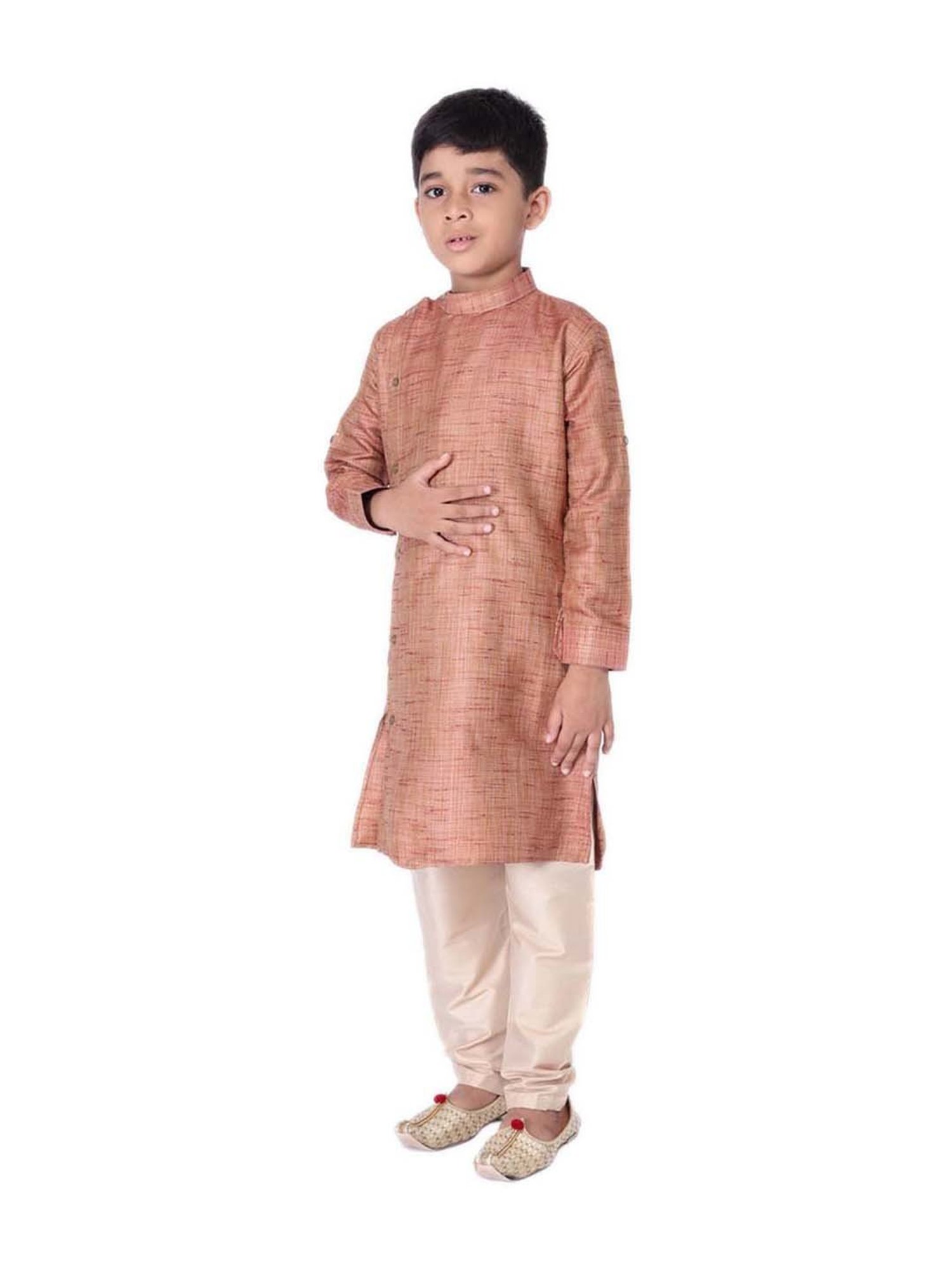 TABARD Kids Maroon & Beige Printed Kurta Set