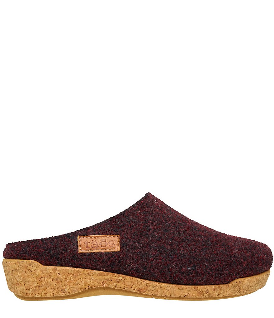 Taos Footwear Woollery Wool Cork Wedge Clogs