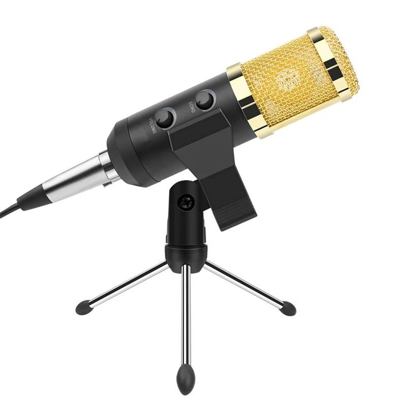 MK-F200FL USB Condenser Microphone With Tripod For Computer Condenser Studio Video Recording Karaoke Mic