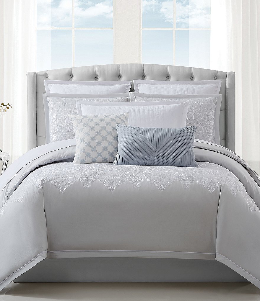 Charisma Celini Square Floral Geo Embroidered Decorative Pillow