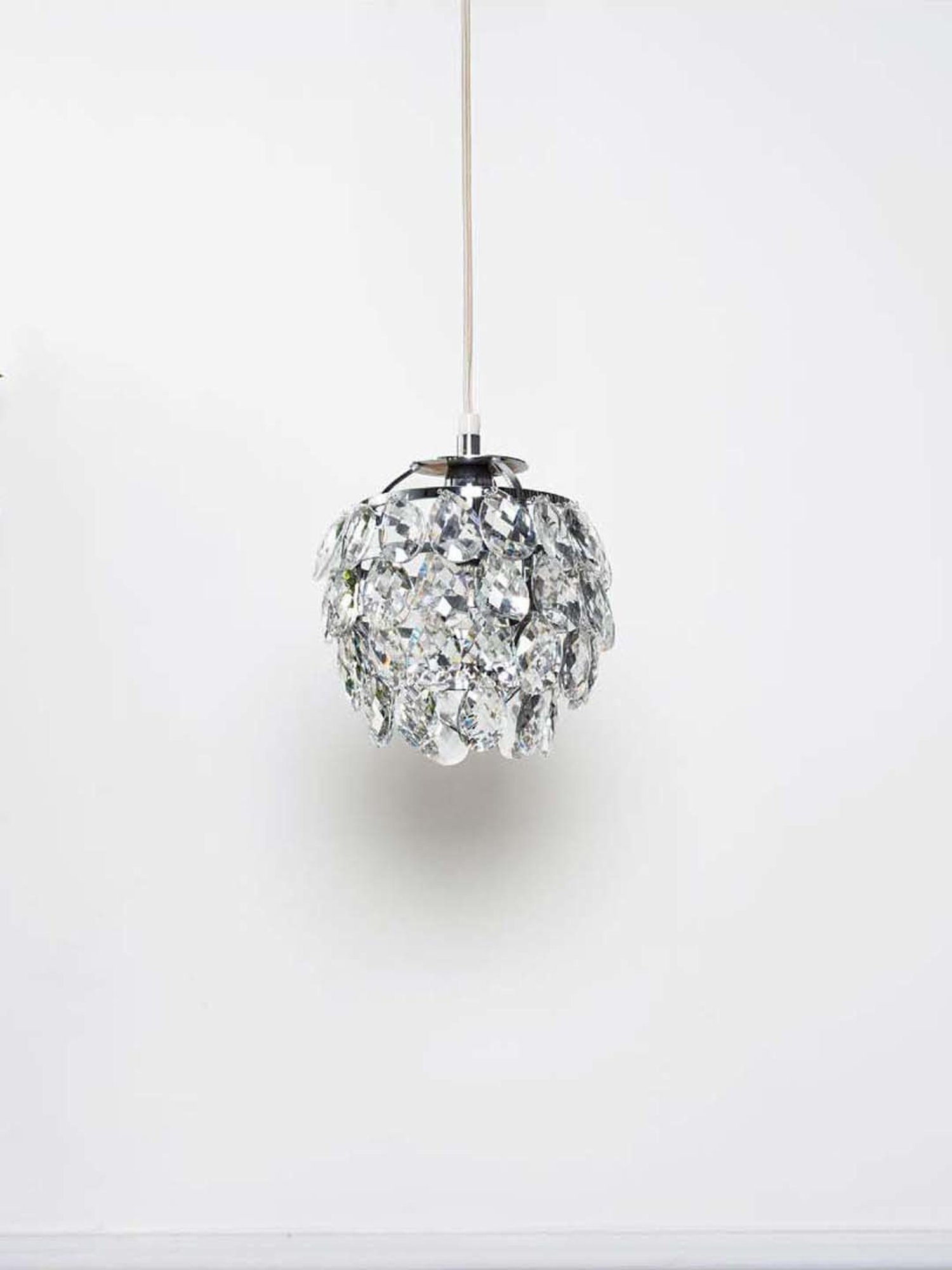 Kapoor Lamp Shades Chrome & Clear Brass Vibrant Crystal Pendant Light