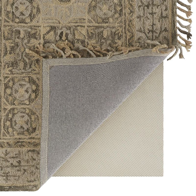 2'6"x8' Runner Hand Made Tufted Medallion Wool Runner Gray - Feizy