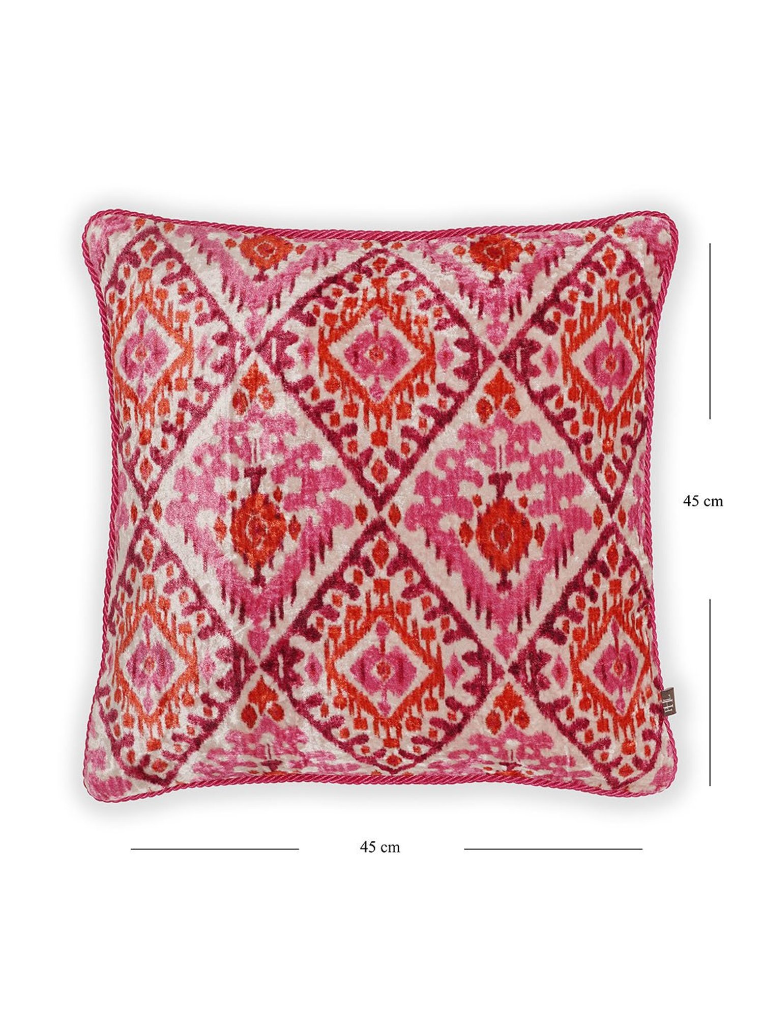 Pure Home and Living Pink Cotton Digital Print Cushion Cover