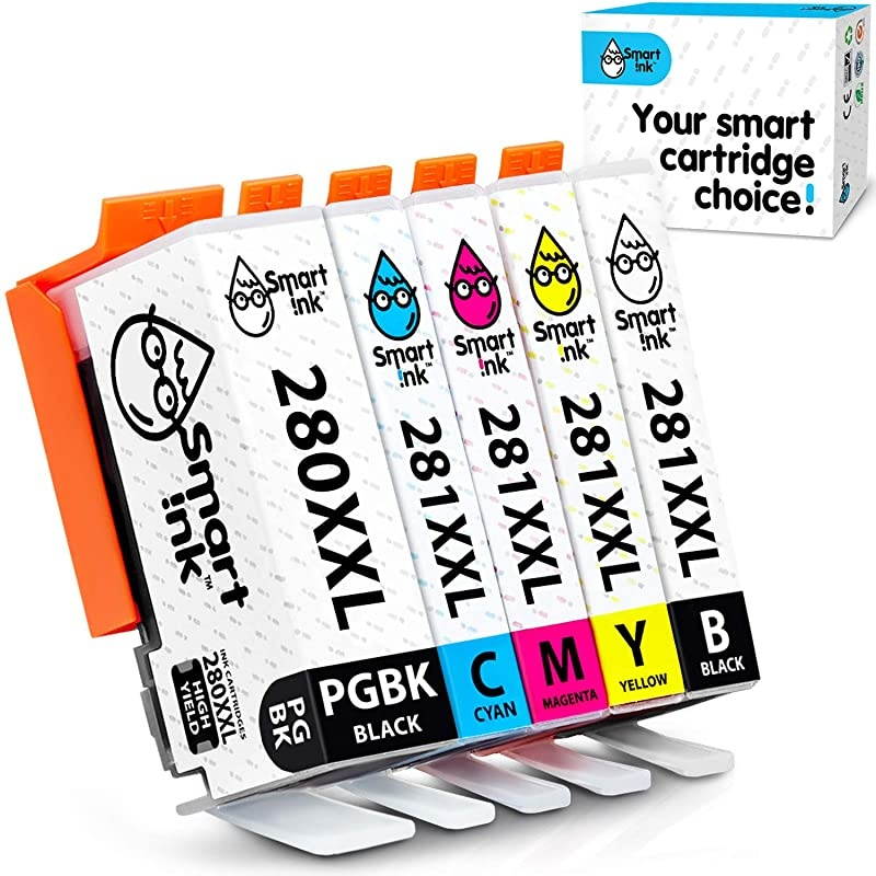 Compatible Ink Cartridge Replacement for Canon 280 281 PGI-280XXL CLI-281XXL use with Pixma TR8520 TS6120 TS9120 TS6220 TS8120 TR7520 TS8220 TS702 TS9521C (PGBK & BK/C/M/Y 5 Pack Combo)