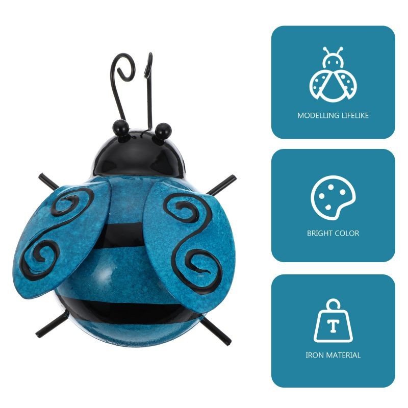 1pc Outdoor Ladybird Craft Statue Iron Garden Villa Decoration Indoor Adornment