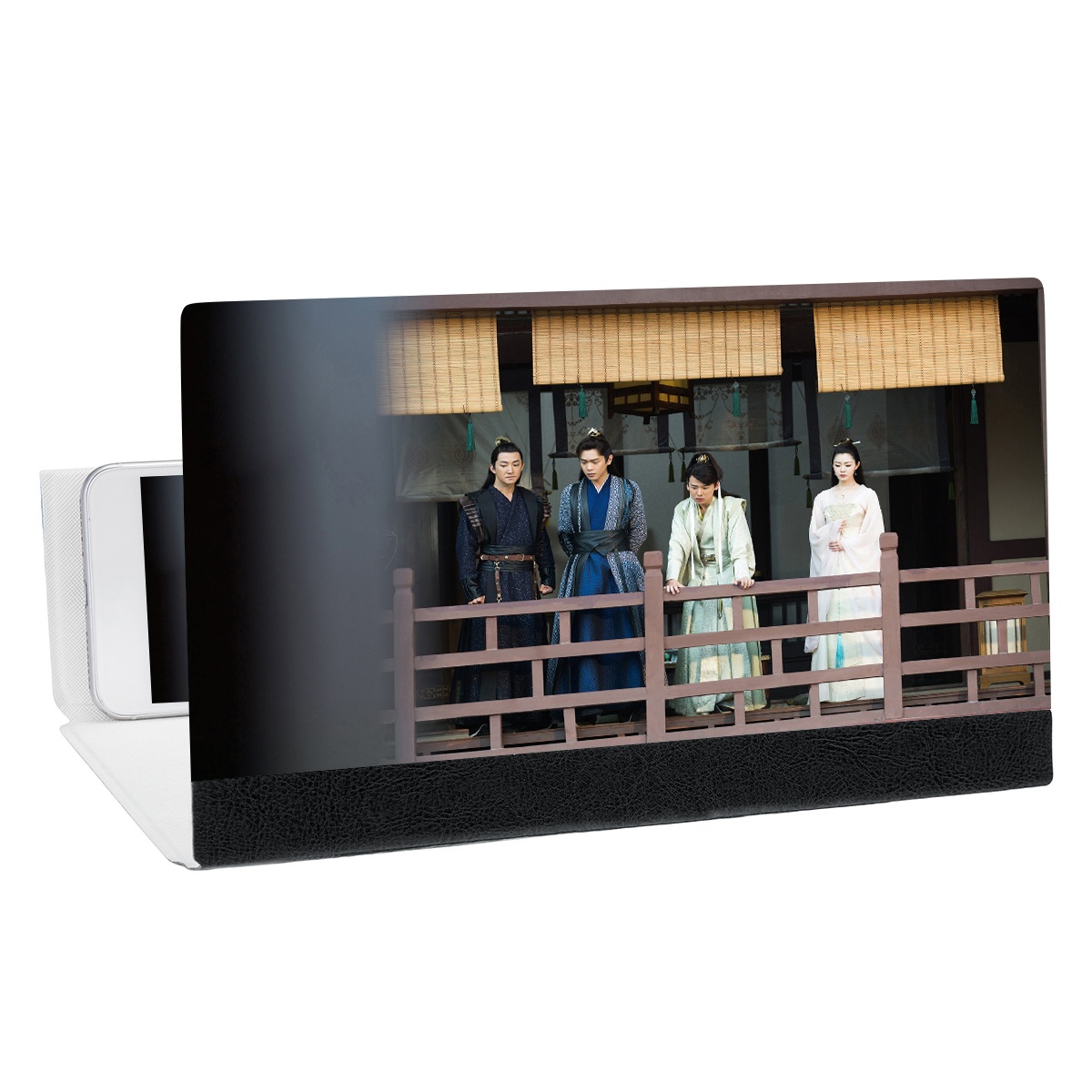 12 Inch 3D Phone Screen Magnifier Movie Video Amplifier Phone Holder for Smart Phone for iPhone for Samsung Huawei Xiaomi Blue