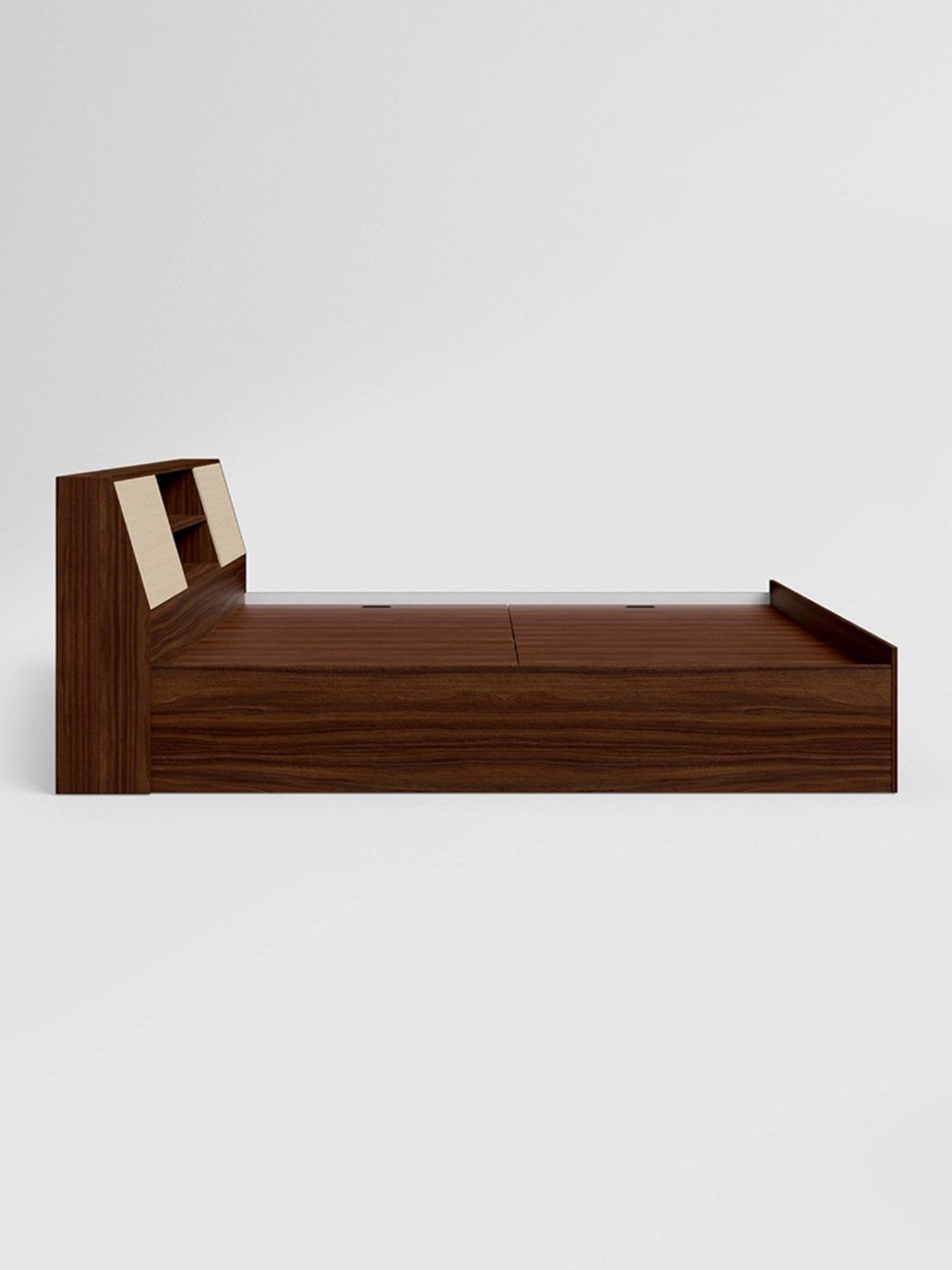 Godrej Interio Dawn Walnut Engineered Wood Queen Bed