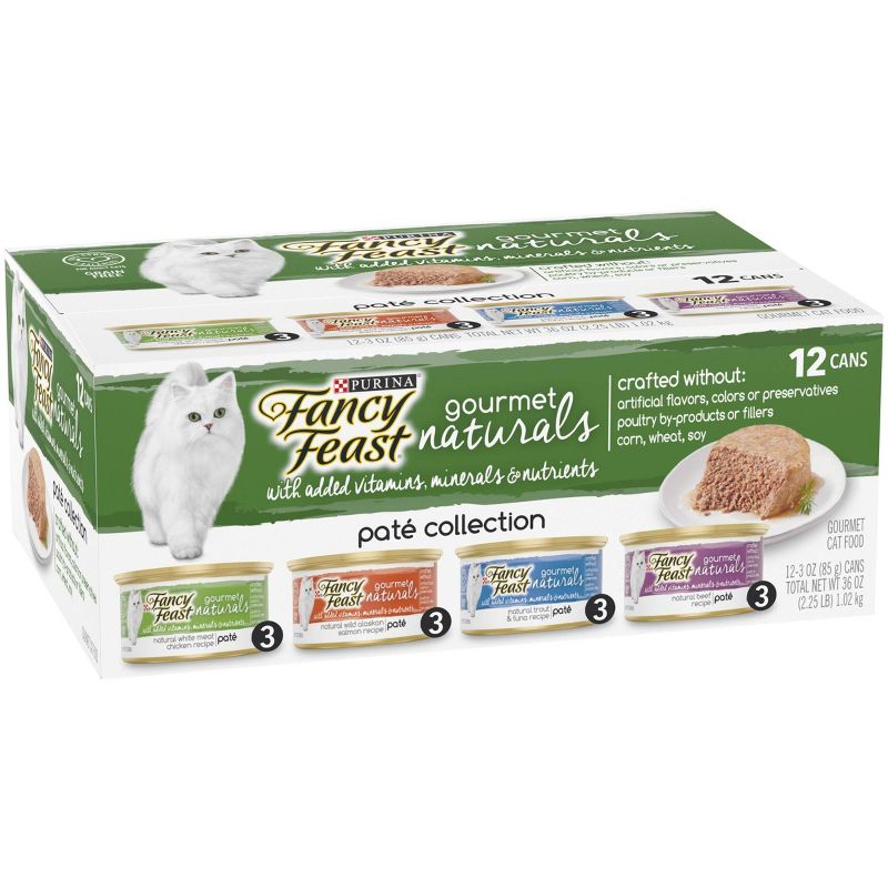 Purina Fancy Feast Gourmet Naturals Paté Collection Gourmet Wet Cat Food - 3oz/12ct Variety Pack