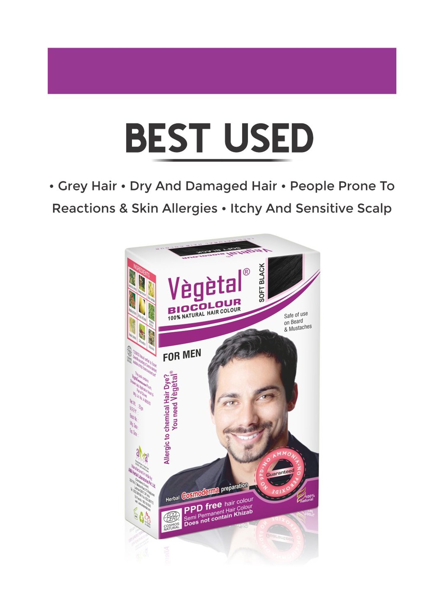 Vegetal Hair Bio Color Soft Black - 25 gm