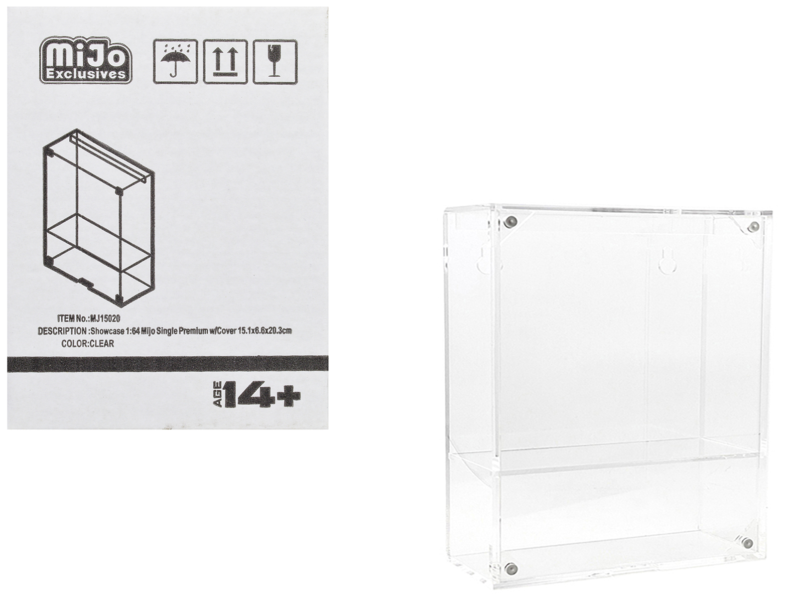 Showcase Premium Collector Single Display Case with Shelf "Mijo Exclusives" for 1/64 Scale Models