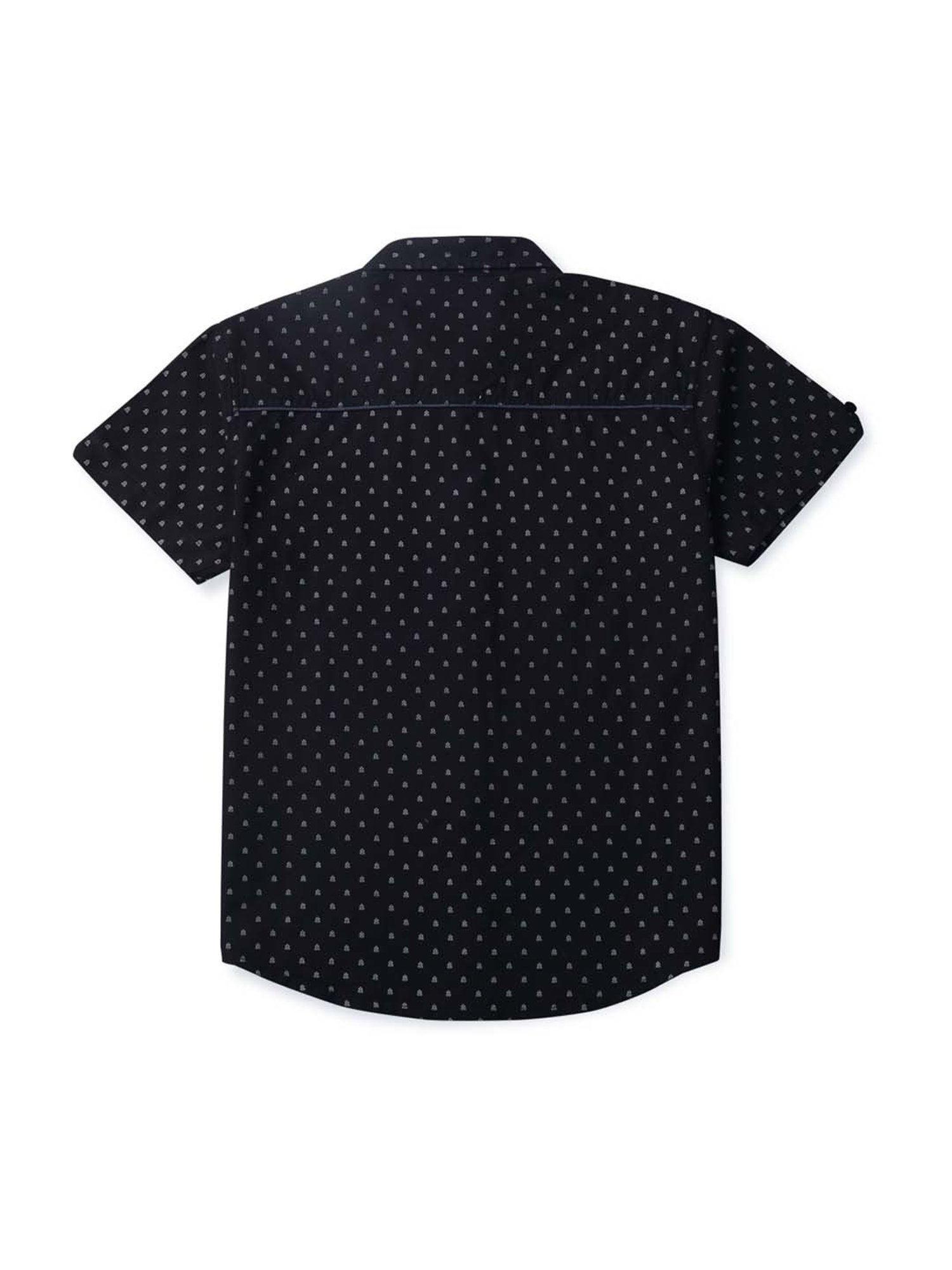Gini & Jony Kids Black Cotton Printed Shirt