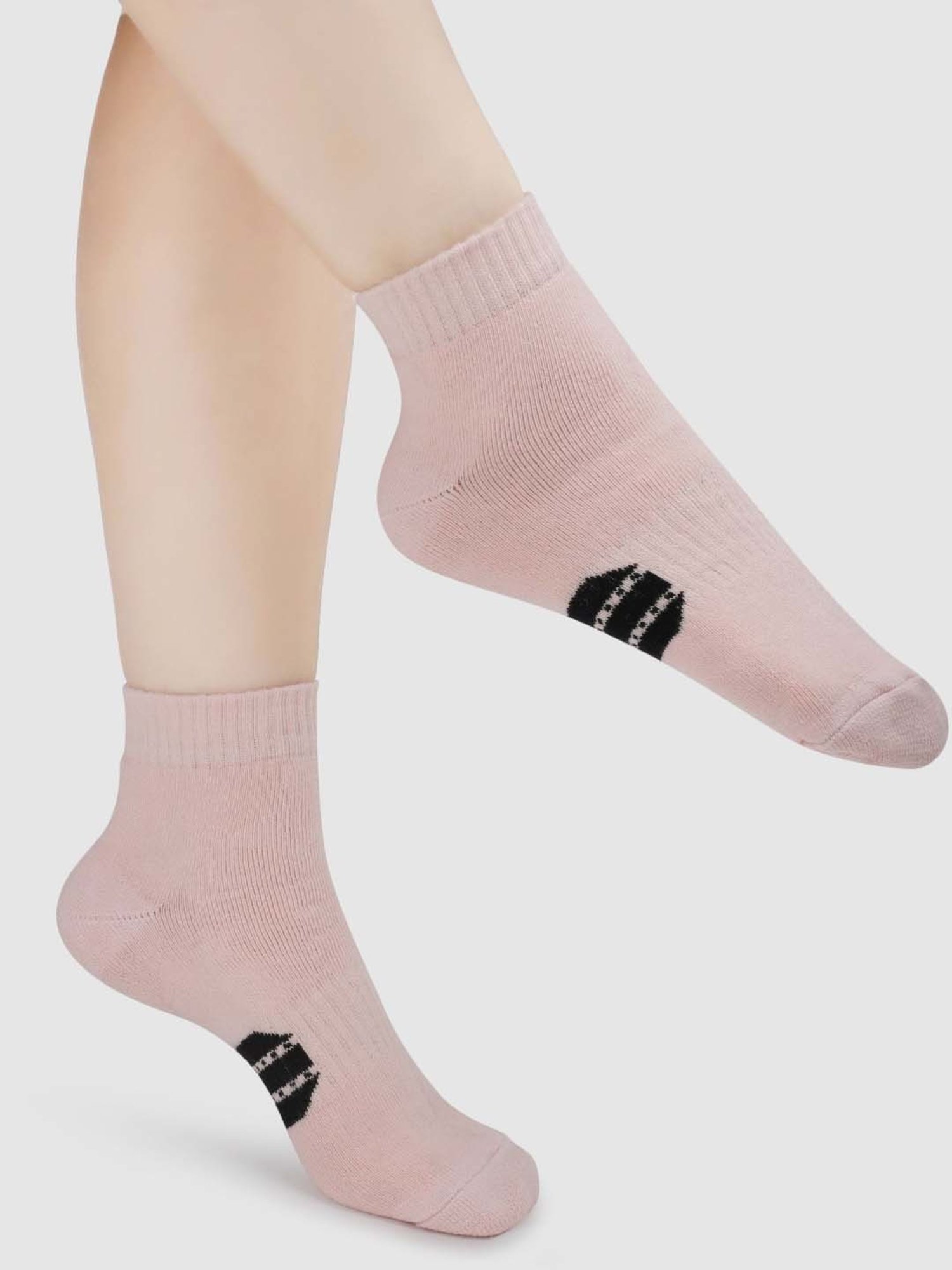 NEXT2SKIN Black & Beige Cotton Ankle Socks - Pack Of 3