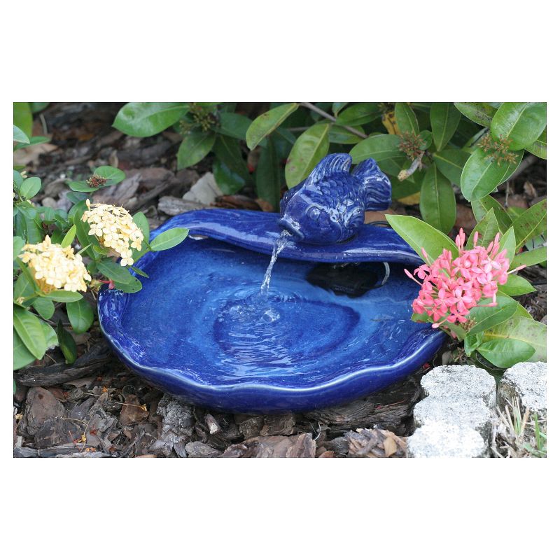 6.7" Ceramic Solar Koi Fountain - Smart Living