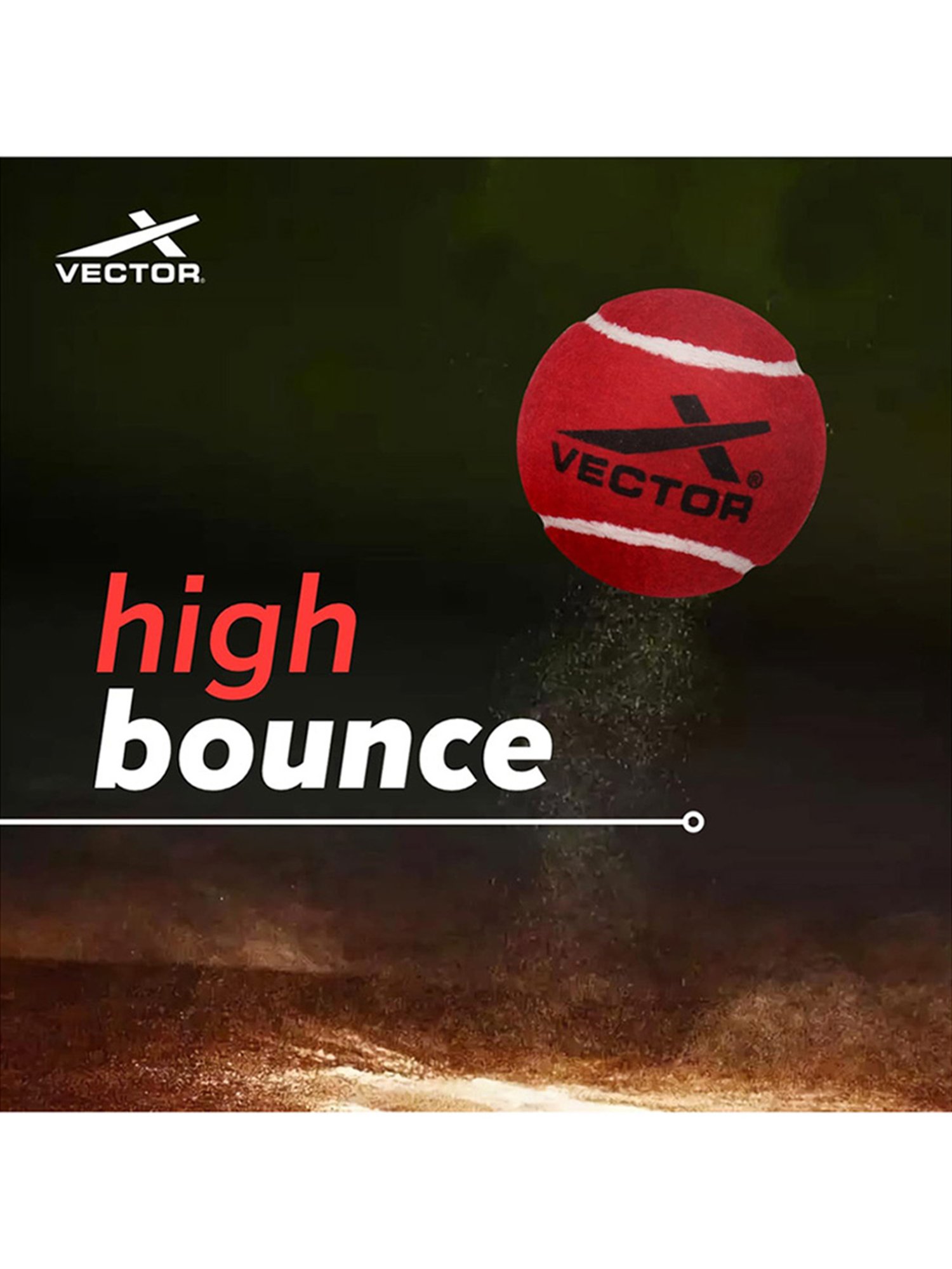 Vector X Pack of 6 Cricket Tennis Balls (Red) Size - Standard