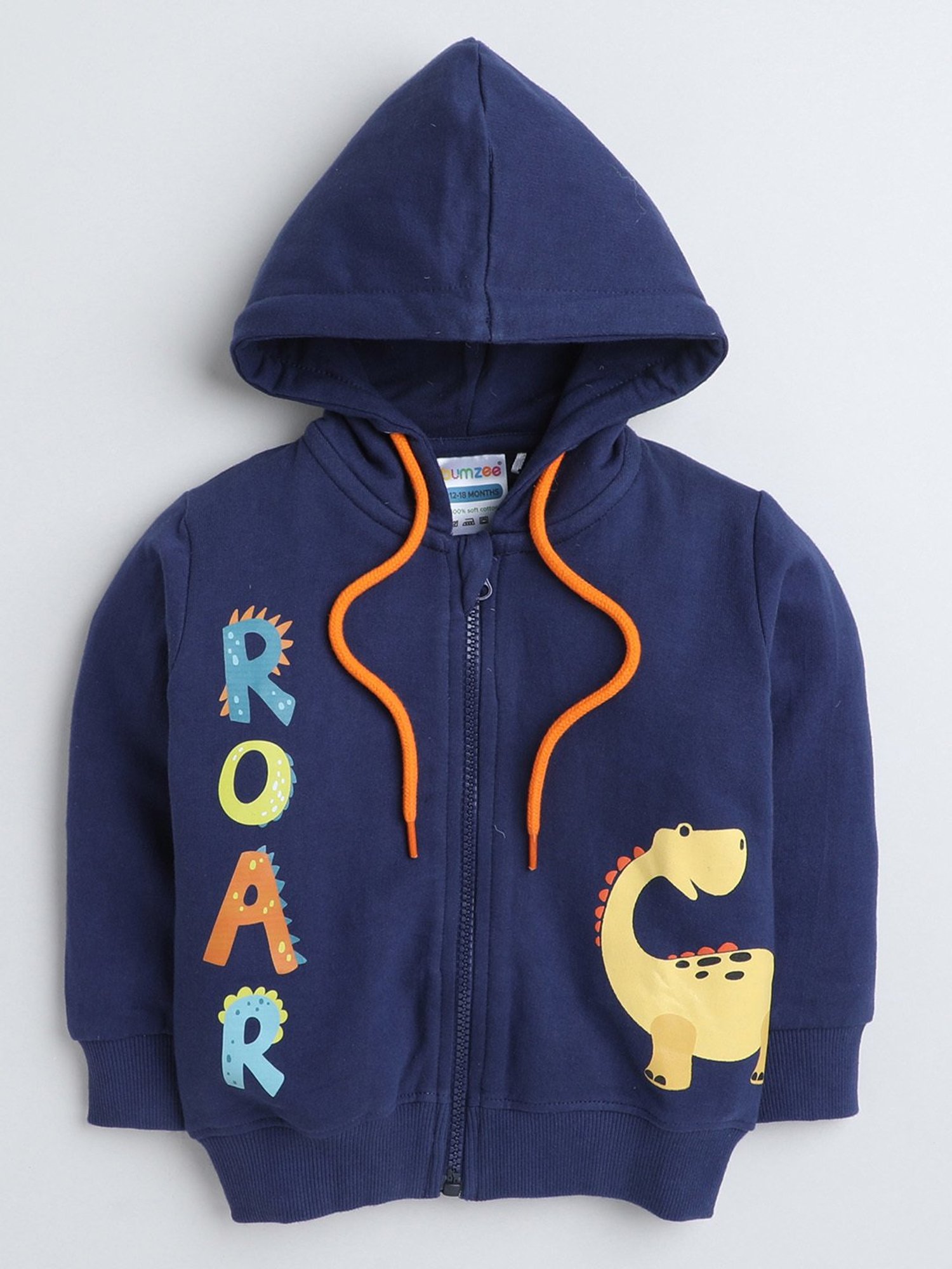 Bumzee Kids Navy Printed Full Sleeves Sweatshirt