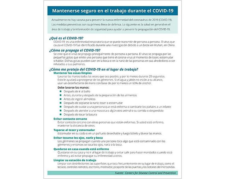 ComplyRight COVID-19-Coronavirus Fact vs Myth-Poster (Spanish) N0105