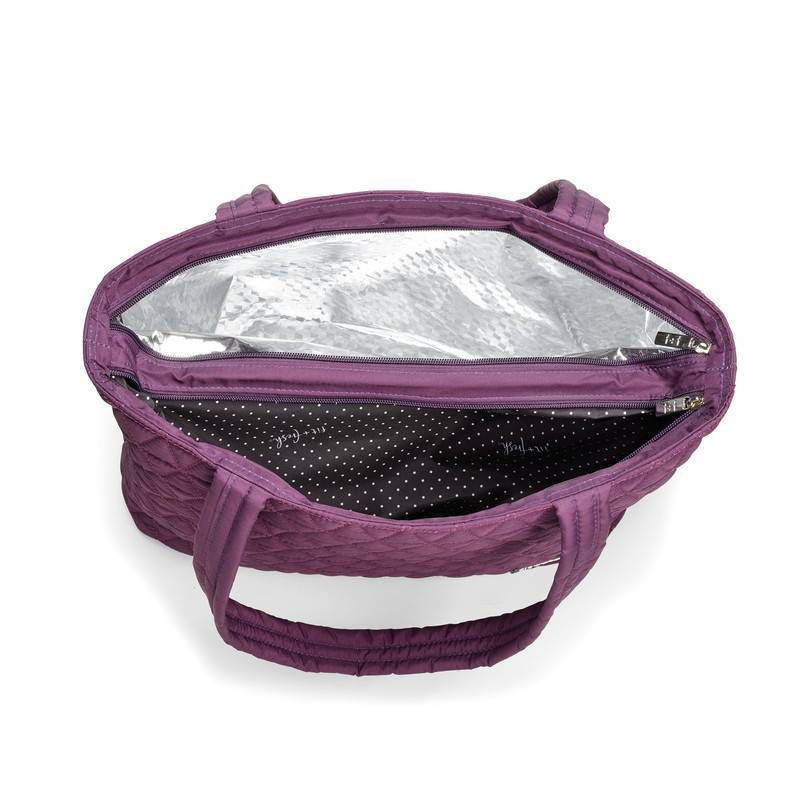 Fit & Fresh Metro Quilted Tote with Lunch Compartment - Plum